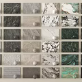 Stone Samples for Interior Design Featuring Various Textures and Colors Arranged in