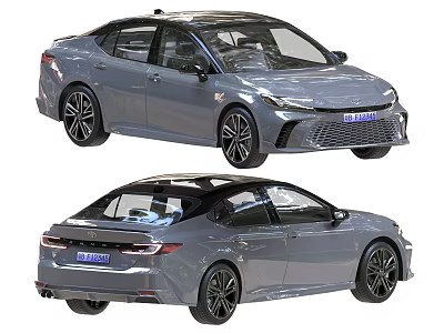 Sleek Gray Sedan Exterior Design With Front And Rear Views And Sporty Wheels 3d model