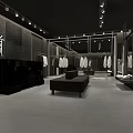 Modern Clothing Store Interior With Clothing Racks Mannequins And Decorative Lighting