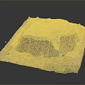 Natural Wooden Tree Stump Cross Section on Square Stone Base with Soil and Grass