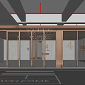 Modern Parking Garage Entrance Featuring Glass Doors Digital Number 4 And Welcome Floor Sign