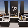 DALLA CORTE Coffee Machine Exhibition Stand With Black White Design And Equipment