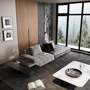 Modern Living Room Sofa Combination Coffee Table Carpet Storage Cabinet 3d model