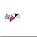 Decorative Throw Pillows with Pink Agate Black Marble and Light Blue Gray Patterns