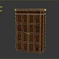 Traditional Wooden Cabinet With Double Paneled Doors Brown Finish And Decorative Top
