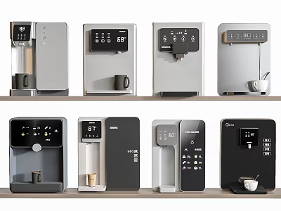 Diverse Modern Daily Electrical Appliances with Digital Displays and Water Dispensers 3d model