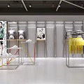 Sports Clothing Store With Mannequins Clothes On Rack And Sports Life Theme