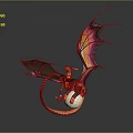 Mythical Dragon Clutching Egg With Colorful Wings Orange Body And Long Tail