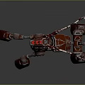 Red Mechanical Deer Character With Robotic Antlers And Green Leg Components