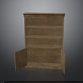 Classic Wooden Bookcase With Open Doors And Multiple Shelves Design