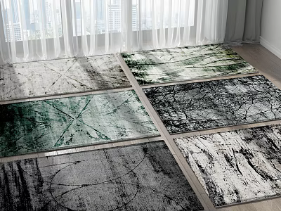 Square Rugs With Textured Patterns For Modern Indoor Living Space Decor 3d model