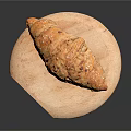 Rustic Artisan Bread On Wooden Plate With Sesame Seeds And Texture