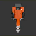 Orange And White Agricultural Machinery With Large Tires Mechanical Structure And Equipment