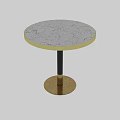 Luxury Modern Functional Desk With White Marble Top And Black Gold Metal Frame