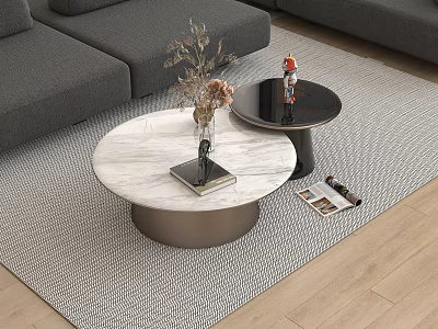 minotti modern coffee table combination 3d model