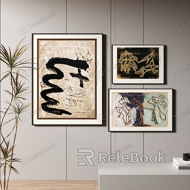 Abstract Photo Wall Combination model