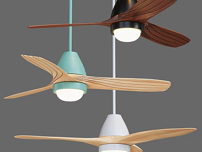 Nordic ceiling fan lamp fan chandelier 3d model