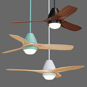 Nordic ceiling fan lamp fan chandelier 3d model