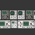 Industrial Measurement Equipment Showcasing Oscilloscopes With Waveform Displays And Control Knobs