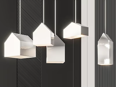 Modern Inflatable House Shaped Decorative Lanterns With Hanging Design And Illumination 3d model