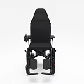 Ergonomic Black Wheelchair With High Backrest Armrests Footrests And Large Wheels