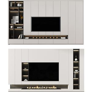 Modern TV background wall 3d model