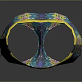 Vibrant Floral Men's Underwear With Yellow Waistband Blue Base And Side Lace Up Detail