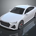 White Audi Sporty Coupe With Sleek Exterior Design LED Headlights And Alloy Wheels