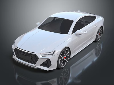 White Audi Sporty Coupe With Sleek Exterior Design LED Headlights And Alloy Wheels 3d model