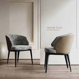 Modern single chair dining chair 3d model