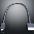 Gray Data Cable with Lightning and HDMI Connectors for Electronic Devices 3d model