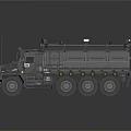 Heavy Duty Armored Military Truck With Roof Mounted Equipment And Multi Wheel Design