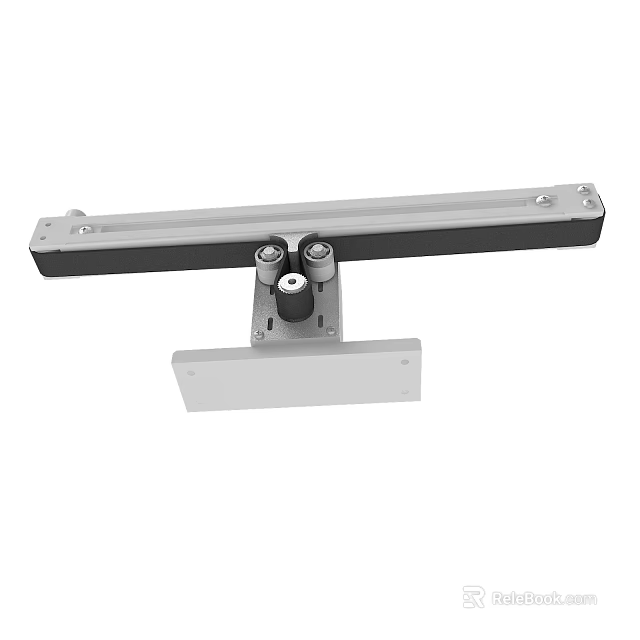 Industrial Metal Bracket Long Strip Design With Mounting Holes Cylindrical Components And Base Plate 3d model 