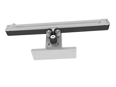 Industrial Metal Bracket Long Strip Design With Mounting Holes Cylindrical Components And Base Plate 3d model