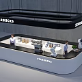 Starbucks Bar Area Featuring Robotic Arms Staff And Modern Counter Setup