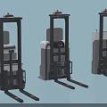 Three Intelligent Industrial Forklift Units With Digital Display And Automation Features