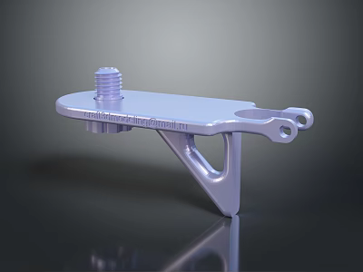 Shiny Metal Mechanical Bracket with Top Bolt and Side Holes Structure 3d model