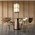 Casual Table and Chair Combination Hotel Dining Table and Chair Combination 3d model