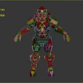 Red And Yellow Mech Robot Character With Mechanical Armor And Detailed Structure 3d model