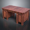 Classic Wooden Office Desk With Rectangular Tabletop Drawer And Sturdy Cabinet
