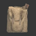 Brown Canvas Backpack With Leather Handle And Shoulder Straps Simple Design For Daily Use 3d model