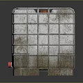 Industrial IBC Tote Storage Equipment With Metal Frame Rustic Surface And Red Valve