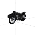 Vintage Motorcycle With Classic Black Body Chrome Details And Leather Seat