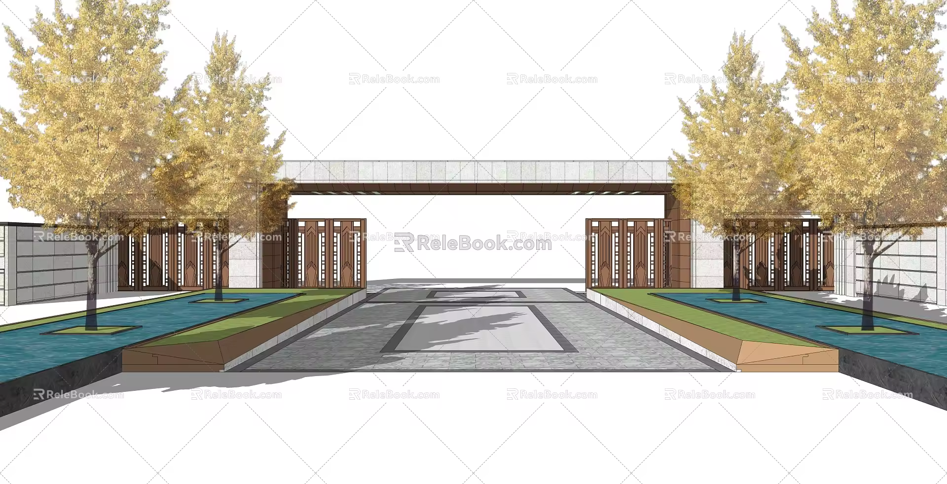 Modern Gate Entrance Gate 3d model