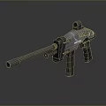 Futuristic Black Rifle With Long Barrel Advanced Sight And Ergonomic Grip Design