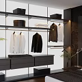 Minimalist Open Frame Wardrobe With Rich Storage Shelves Drawers And Clothes Hanging Space For Bedroom