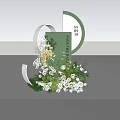 Stylish Floral Arrangement With Green Plants And White Flowers Decoration Design