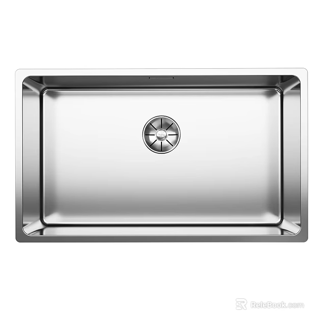 Modern Stainless Steel Single Bowl Kitchen Sink Rectangular Design with Drain 3d model