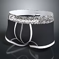 Stylish Men's Black Underwear With White Swirl Pattern Waistband And DOMINO Logo