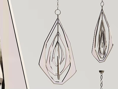 Modern Geometric Pendant Lights With Metallic Frame For Interior Decor 3d model
